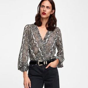 Long sleeve snakeskin bodysuit